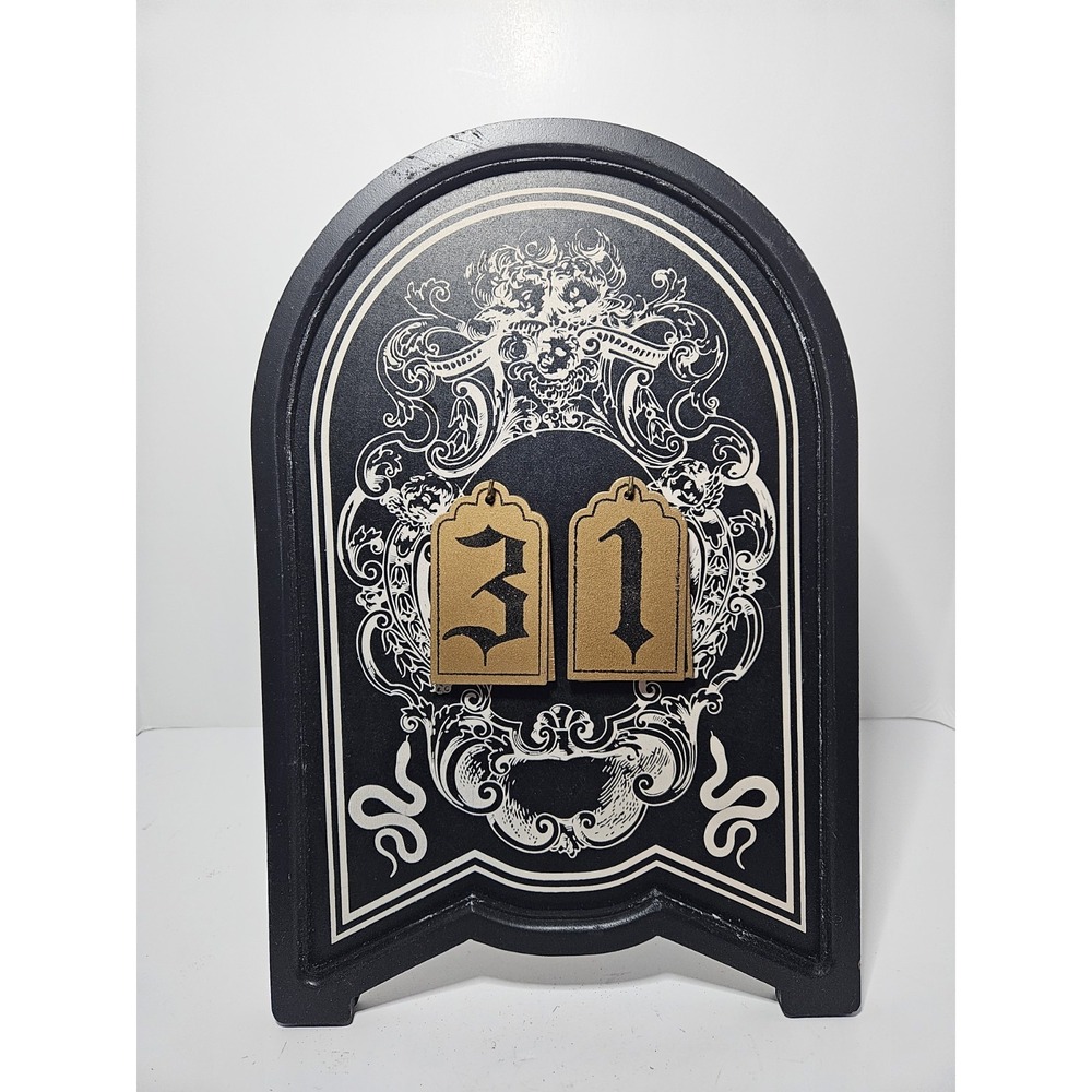 Ashland Halloween Countdown Calendar Arch Plaque Gothic Home Decor Vintage Style